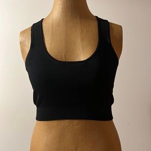 Black knit striped tank top